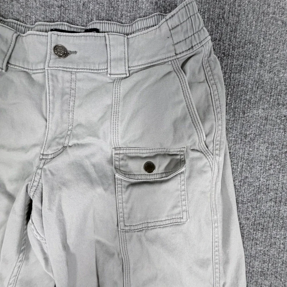 Hollister Low-Rise Baggy Cargo Pants Light Grey W27 L27 Y2K Utility Wide Leg‎